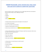 FISDAP Paramedic LATEST UPDATED REAL FINAL EXAM  2024-2025 WITH COMPLETE COMPETENT QUESTIONS