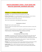 HEALTH ASSESSMENT: EXAM 1 STUDY QUIDE AND  PRACTICE QUESTIONS, ADVANCED 2024-2025.