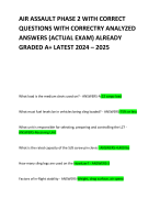 AIR ASSAULT PHASE 2 WITH CORRECT  QUESTIONS WITH CORRECTRY ANALYZED ANSWERS (ACTUAL EXAM) ALREADY GRADED A+ LATEST 2024 – 2025