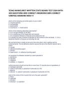  TEXAS MANICURIST WRITTEN STATE BOARD TEST 2024 WITH 100 QUESTIONS AND CORRECT ANSWERSV100% CORRECT VERIFIED ANSWERS NEW !!!