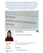 2024 IHUMAN CASE STUDY: CAMILLA FRANKLIN 48-YEAR-OLD FEMALE WITH PERSISTENT FATIGUE AND IRRITABILITY: INCLUSIVE OF HISTORY QUESTIONS, PROPER FORMATTED CC, HPI AND ALL ANSWERS NEEDED TO ACCURATE DIAGNOSIS AND EFFECTIVE MANAGEMENT OF CAMILLA FRANKLIN’S CONDITION