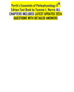 Porth's Essentials of Pathophysiology 5th Edition Test Bank by Tommie L. Norris ALL CHAPTERS INCLUDED LATEST UPDATED 2024 QUESTIONS WITH DETAILED ANSWERS 