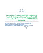 iHuman Case Study Samantha Graves, 18-month-old  Female CC: Vomiting and diarrhea “Samantha is a 18- month-old female who presents ..” EXPERT FEEDBACK  (SOLUTIONS)