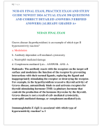 NUR 631 FINAL EXAM, PRACTICE EXAM AND STUDY  GUIDE NEWEST 2024 ACTUAL EXAM 350 QUESTIONS  AND CORRECT DETAILED ANSWERS (VERIFIED  ANSWERS) |ALREADY GRADED A+