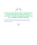 iHuman Case Study Pediatrics Week 7: Samantha Graves,  18-month-old Female CC: Vomiting and diarrhea “:  Samantha is a 18-month-old female who presents today  with..” ANSWERS 2 DIFFERENT VERSIONS