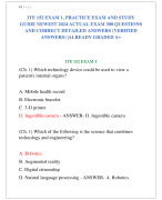 ITE 152 EXAM 1, PRACTICE EXAM AND STUDY  GUIDE NEWEST 2024 ACTUAL EXAM 300 QUESTIONS  AND CORRECT DETAILED ANSWERS (VERIFIED  ANSWERS) |ALREADY GRADED A+