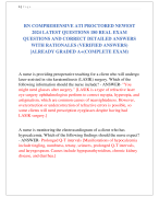 RN COMPREHENSIVE ATI PROCTORED NEWEST  2024 LATEST QUESTIONS 180 REAL EXAM  QUESTIONS AND CORRECT DETAILED ANSWERS  WITH RATIONALES (VERIFIED ANSWERS) |ALREADY GRADED A+(COMPLETE EXAM)