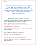 CERTIFIED NURSING ASSISTANT (CNA) NEWEST  EXAM, PRACTICE EXAM AND STUDY GUIDE  NEWEST 2024 (COMPLETE COURSE) ACTUAL EXAM  500 QUESTIONS AND CORRECT DETAILED ANSWERS  WITH RATIONALES (VERIFIED ANSWERS) |ALREADY GRADED A+