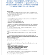 HESI OB PEDS EXIT EXAM NEWEST 2024  VERSION 1 COMPLETE 55 QUESTIONS AND  CORRECT DETAILED ANSWERS (VERIFIED  ANSWERS) |ALREADY GRADED A+