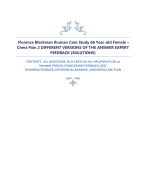 Florence Blackman Ihuman Case Study 66 Year-old Female – Chest Pain 2 DIFFERENT VERSIONS OF THE ANSWER EXPERT  FEEDBACK (SOLUTIONS