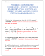 PROGRESSION CONSTRUCTION  COORDINATOR I – II NEWEST 2024 ACTUAL  EXAM COMPLETE 110 QUESTIONS AND  CORRECT DETAILED ANSWERS (VERIFIED  ANSWERS) |ALREADY GRADED A+