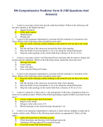 RN Comprehensive Predictor Form B (180 Questions And  Answers)