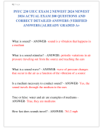 PSYC 230 UIUC EXAM 2 NEWEST 2024 NEWEST  2024 ACTUAL EXAM 200 QUESTIONS AND  CORRECT DETAILED ANSWERS (VERIFIED  ANSWERS) |ALREADY GRADED A+