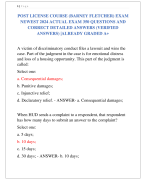 POST LICENSE COURSE (BARNEY FLETCHER) EXAM  NEWEST 2024 ACTUAL EXAM 350 QUESTIONS AND  CORRECT DETAILED ANSWERS (VERIFIED  ANSWERS) |ALREADY GRADED A+