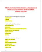 NR570, Advanced Common Diagnosis & Management in  Acute Care Study Guide and Practice Questions.  Updated 2024-2025.