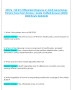 NR576 / NR 576 Differential Diagnosis in Adult-Gerontology  Primary Care Exam Review| Guide Verified Answers (2023/  2024 Newly Updated)