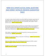 NRNP 6531 UPDATE ACTUAL EXAM, QUESTIONS  AND CORRECT DETAILED ANSWERS GUARANTEED  PASS!!NRNP 6531 UPDATE ACTUAL EXAM, QUESTIONS  AND CORRECT DETAILED ANSWERS GUARANTEED  PASS!!