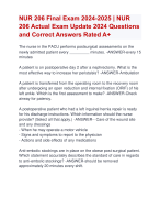 NUR 206 Final Exam 2024-2025 | NUR  206 Actual Exam Update 2024 Questions  and Correct Answers Rated A+ | Verified NUR 206 Exam FinalUpdate 2024-2025 Quiz with Accurate Solutions Aranking Allpass'