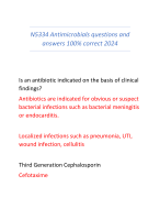 N5334 Antimicrobials questions and  answers 100% correct 2024