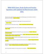 NRNP 6635 Exam, Study Quide and Practice  Questions with Updated Verified Answers 2024- 2025.