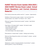HURST Review Exam Update 2024-2025 |  2024 HURST Review Exam Latest Actual  Exam Questions and Correct Answers  Rated A+ | Verified HURST Review Exam UpdateLatest 2024-2025 Quiz with Accurate Solutions Aranking Allpass'
