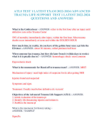 ATLS TEST 1 LATEST EXAM 2022-2024 /ADVANCED  TRAUMA LIFE SUPPORT TEST 1 LATEST 2022-2024  QUESTIONS AND ANSWERS