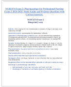 NUR2474 Exam 2: Pharmacology for Professional Nursing  Exam 2 2024-2025. Study Guide and Practice Questions with Correct Answers.