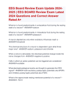 EEG Board Review Exam Update 2024- 2025 | EEG BOARD Review Exam Latest  2024 Questions and Correct Answer  Rated A+ | Verified EEG Board Review Exam UpdateLatest 2024- 2025 Quiz with Accurate Solutions Aranking Allpassl'