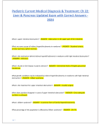 Pediatric Current Medical Diagnosis & Treatment: Ch 22:  Liver & Pancreas Updated Exam with Correct Answers - 2024