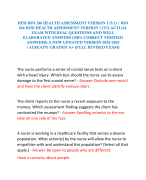 HESI BSN 246 HEALTH ASSESSMENT VERSION 1 (V1) / BSN 246 HESI HEALTH ASSESSMENT VERSION 1 (V1) ACTUAL EXAM WITH REAL QUESTIONS AND WELL ELABORATED ANSWERS (100% CORRECT VERIFIED ANSWERS) A NEW UPDATED VERSION 2024-2025 |ALREADY GRADED A+ (FULL REVISED EXAM)