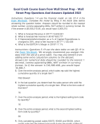 Excel Crash Course Exam from Wall Street Prep - Wall  Street Prep Questions And Answers Updated 2022