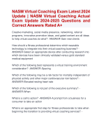 NASM Virtual Coaching Exam Latest 2024  Update | NASM Virtual Coaching Actual  Exam Update 2024-2025 Questions and  Correct Answers Rated A+ | Certified NASM Virtual Coaching Exam FinalLatest 2024-2025 Quiz with Accurate Solutions Aranking Allpass'