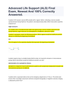 Advanced Life Support (ALS) Final  Exam, Newest And 100% Correctly  Answered. 