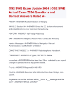 OS2 SWE Exam Update 2024 | OS2 SWE  Actual Exam 2024 Questions and  Correct Answers Rated A+ | Certified OS2 SWE Exam Updatelatest 2024-2025 Quiz with Accurate Solutions Aranking  Allpassl'