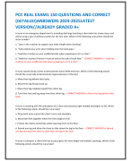 PCC REAL EXAM1 150 QUESTIONS AND CORRECT  ANBSWERS 2024-2025LATEST  VERSION//ALREADY GRADED A+ A nurse in an emergency department is providing discharge teaching a client who has a knee injury and  will be using a pair of axillary crutches for the first time. Which of the following instructions should the  nurse include? 