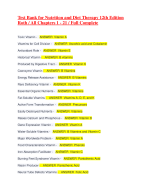 Test Bank for Nutrition and Diet Therapy 12th Edition Roth