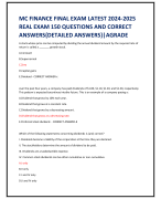 MC FINANCE FINAL EXAM LATEST 2024-2025 REAL EXAM 150 QUESTIONS AND CORRECT  ANSWERS|AGRADE A stock whose price can be computed by dividing the annual dividend amount by the required rate of  return is called a _______ growth stock.