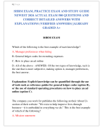 SHRM EXAM, PRACTICE EXAM AND STUDY GUIDE  NEWEST 2024 ACTUAL EXAM 500 QUESTIONS AND  CORRECT DETAILED ANSWERS WITH  EXPLANATIONS (VERIFIED ANSWERS) |ALREADY  GRADED A+
