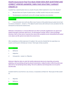 Health Assessment Final Test Bank EXAM 2024-2025 QUESTIONS AND CORRECT VERIFIED ANSWERS /100% PASS SOLUTION / ALREADY GRADED A+