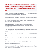 VADETS Final Exam 2024-2025 Actual Exam | Vadets Exam Update Latest 2024  Questions and Correct Answers Rated  A+ | Verified VADETS Exam UpdateLate 2024-2025 Quiz with Accurate Solutions Aranking Allpassn'