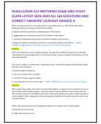 NUR212/NUR 212 MIDTERM2 EXAM AND STUDY GUIDE LATEST 2023-2024 ALL 160 QUESTIONS AND  CORRECT ANSWERS |ALREADY GRADED A