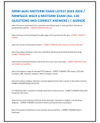 NRNP-6635 MIDTERM EXAM LATEST 2023-2024 /  NRNP6635 WEEK 6 MIDTERM EXAM (ALL 120  QUESTIONS AND CORRECT ANSWERS ) | AGRADE Select the serum assessment that is used when prescribing drugs to treat psychiatric disorders in  psychosomatic patients