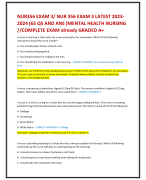 NUR356 EXAM 3/ NUR 356 EXAM 3 LATEST 2023- 2024 (65 QS AND ANS )MENTAL HEALTH NURSING  //COMPLETE EXAM already GRADED A+ A nurse is teaching a client who has a new prescription for simvastatin. Which of the following  instructions should the nurse include? 