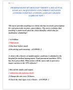 PHARMACOLOGY RN HESI EXIT VERSION A 2024 ACTUAL  EXAM ALL 160 QUESTIONS AND CORRECT DETAILED  ANSWERS (VERIFIED ANSWERS) |ALREADY GRADED  A+||BRAND NEW!!