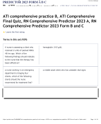 ATI comprehensive practice ATI RN COMPREHENSIVE PREDICTOR 2023 FORM A B C