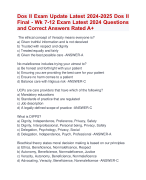 Dos II Exam Update Latest 2024-2025 Dos II  Final - Wk 7-12 Exam Latest 2024 Questions  and Correct Answers Rated A+ | Verified Dos II Exam UpdaLatest 2024-2025 Quiz with Accurate Solutions Aranking Allpassn'