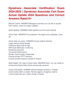 Dynatrace Associate Certification Exam  2024-2025 | Dynatrace Associate Cert Exam  Actual Update 2024 Questions and Correct  Answers Rated A+ | Certified Dynatrace Associate Certification Exam  Allverified 2024-2025 Quiz with Accurate Solutions Aranking Allpassl