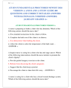 ATI RN FUNDAMENTALS PROCTORED NEWEST 2024  VERSION A AND B AND A STUDY GUIDE 400  QUESTIONS AND CORRECT DETAILED ANSWERS  WITH RATIONALES (VERIFIED ANSWERS) |ALREADY GRADED A+