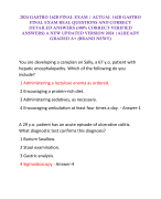 2024 GASTRO 162B FINAL EXAM / ACTUAL 162B GASTRO FINAL EXAM REAL QUESTIONS AND CORRECT DETAILED ANSWERS (100% CORRECT VERIFIED ANSWERS) A NEW UPDATED VERSION 2024 |ALREADY GRADED A+ (BRAND NEW!!)