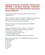 Dynatrace Associate Certification Review Exam  2024-2025 | Dynatrace Associate Certification Exam Update Latest 2024 Questions and Correct  Answers Rated A+ | Verified Dynatrace Associate Certification Review ExamLatest  2024-2025 Quiz with Accurate Solutions Aranking Allpassn'